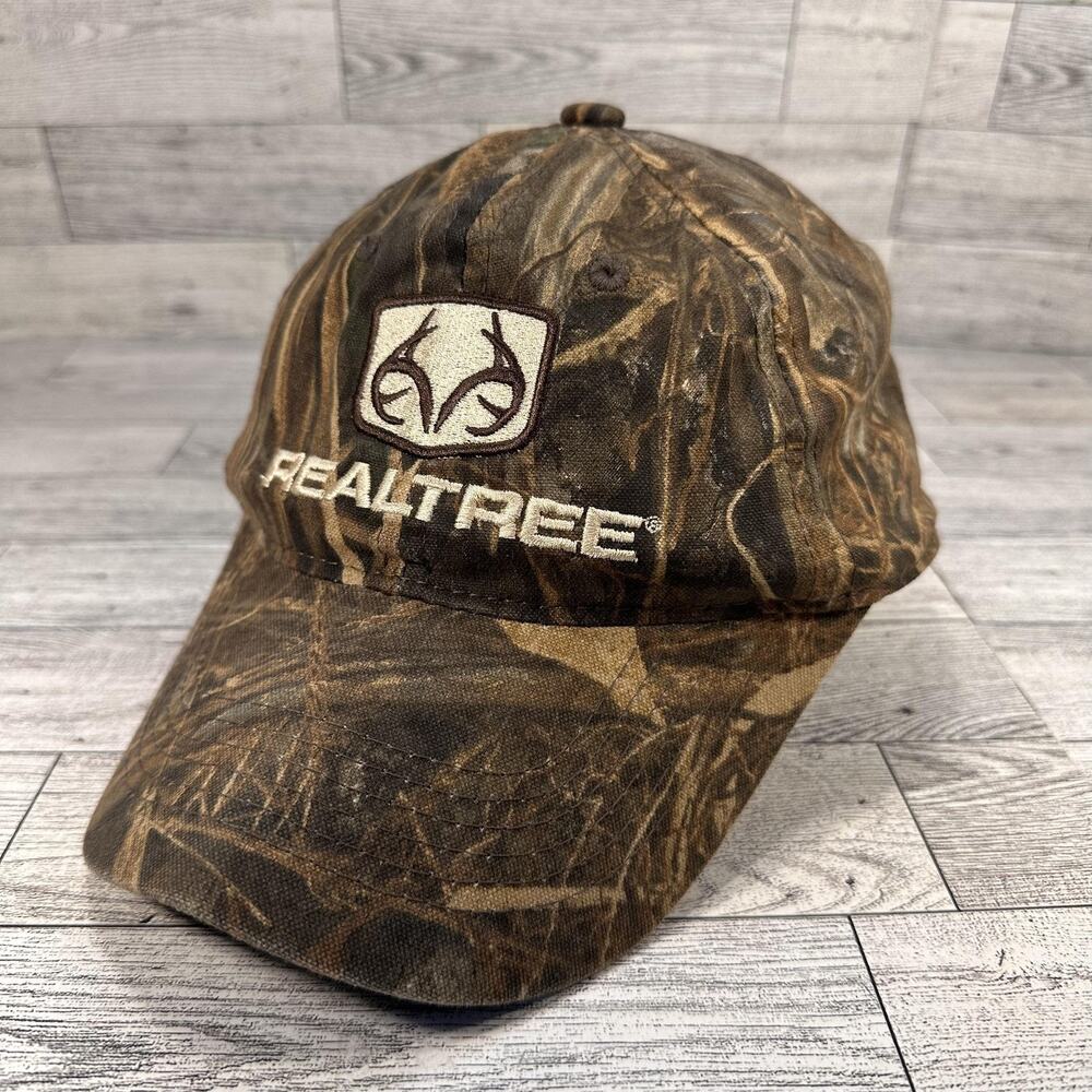 Realtree Hat Cap Snap Back One Size Brown Camo Logo Hunting Outdoor Mens